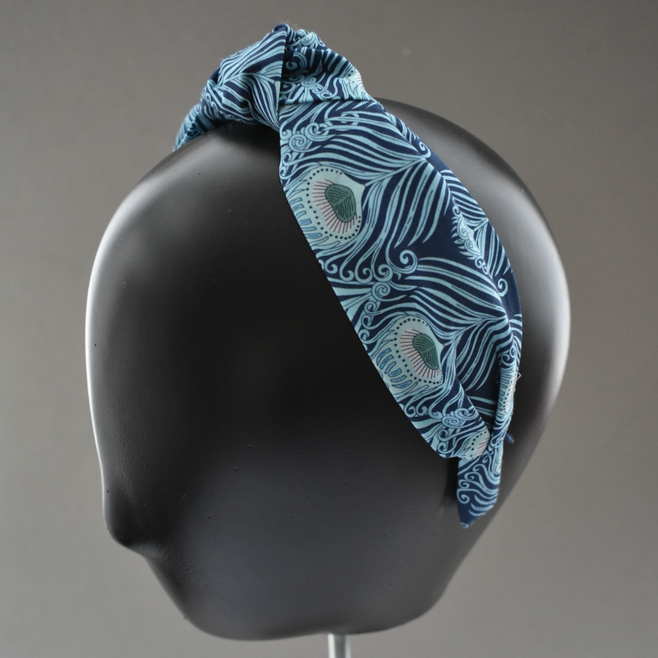Ladies Knot Alice headband - Liberty of London Caesar Peacock Feather