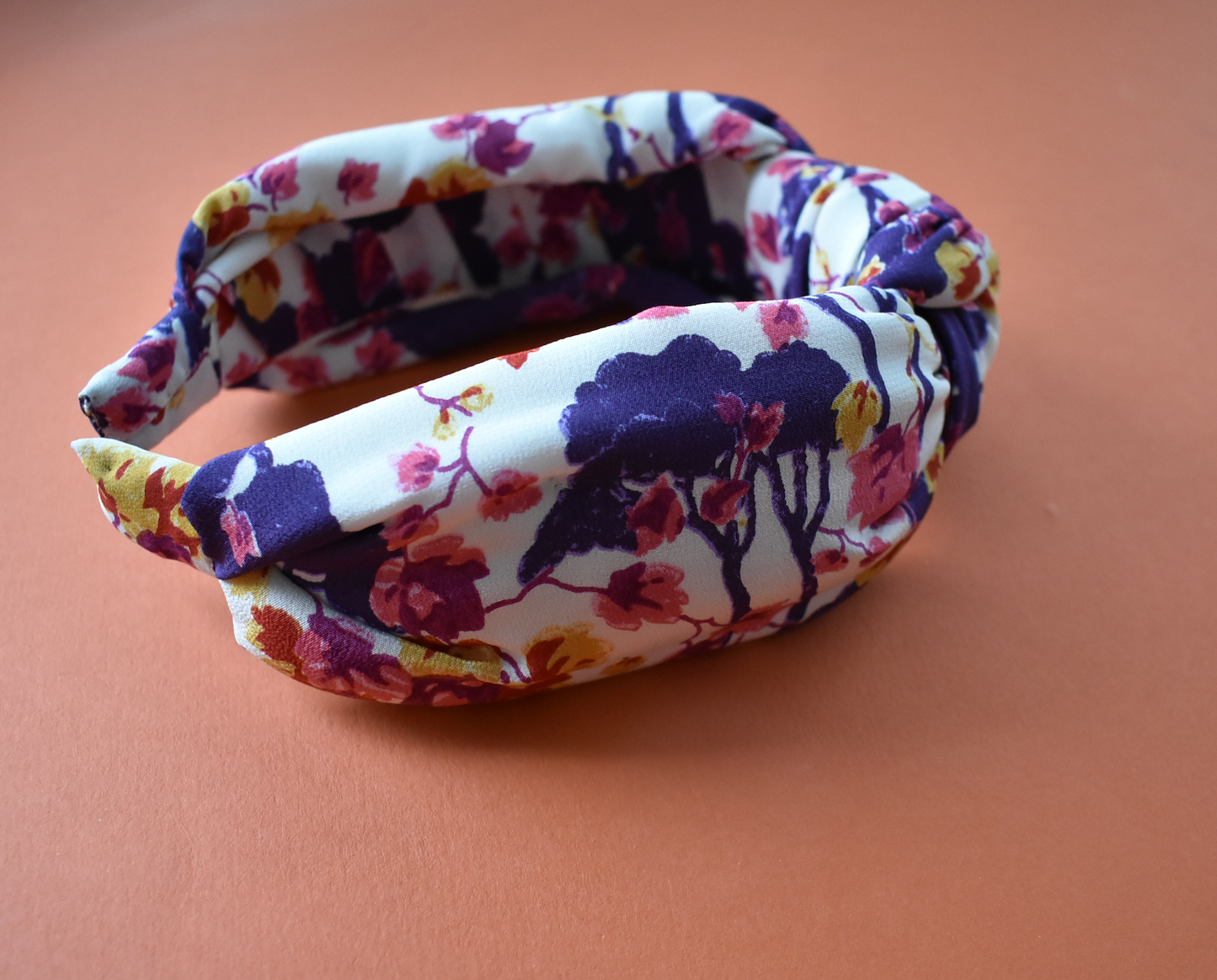 Luxury Silk Knot Alice band - Liberty of London Artist Ombrellino printed silk