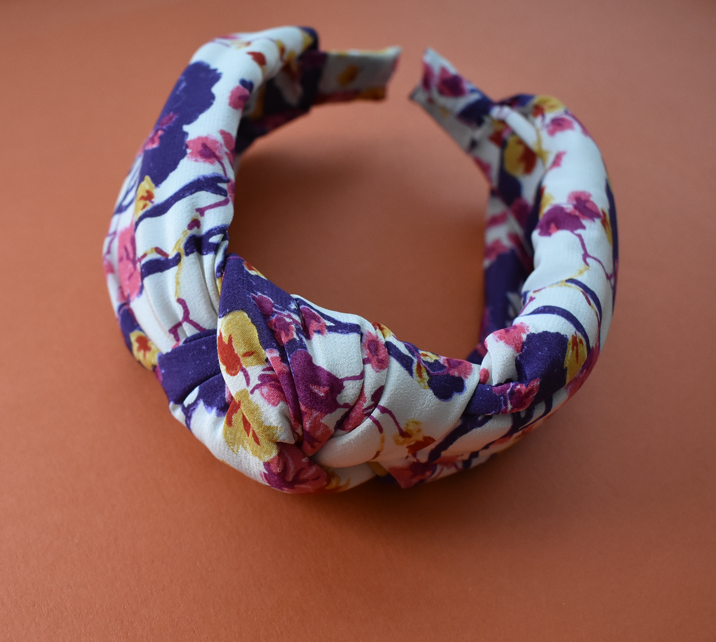 Luxury Silk Knot Alice band - Liberty of London Artist Ombrellino printed silk