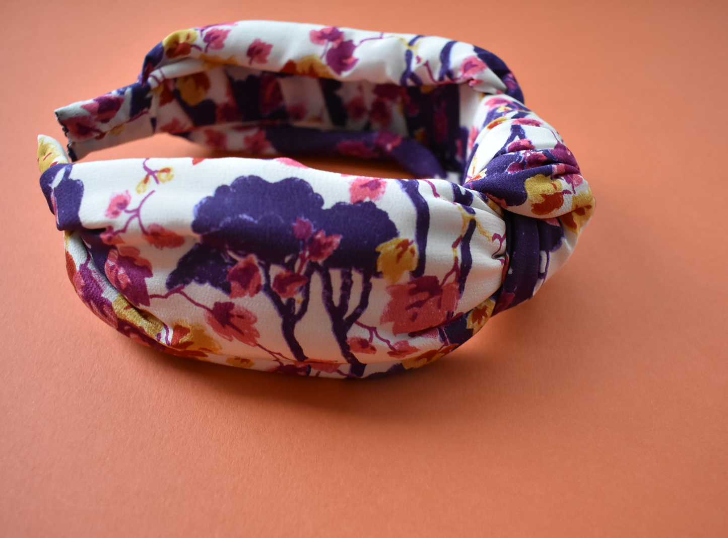 Luxury Silk Knot Alice band - Liberty of London Artist Ombrellino printed silk