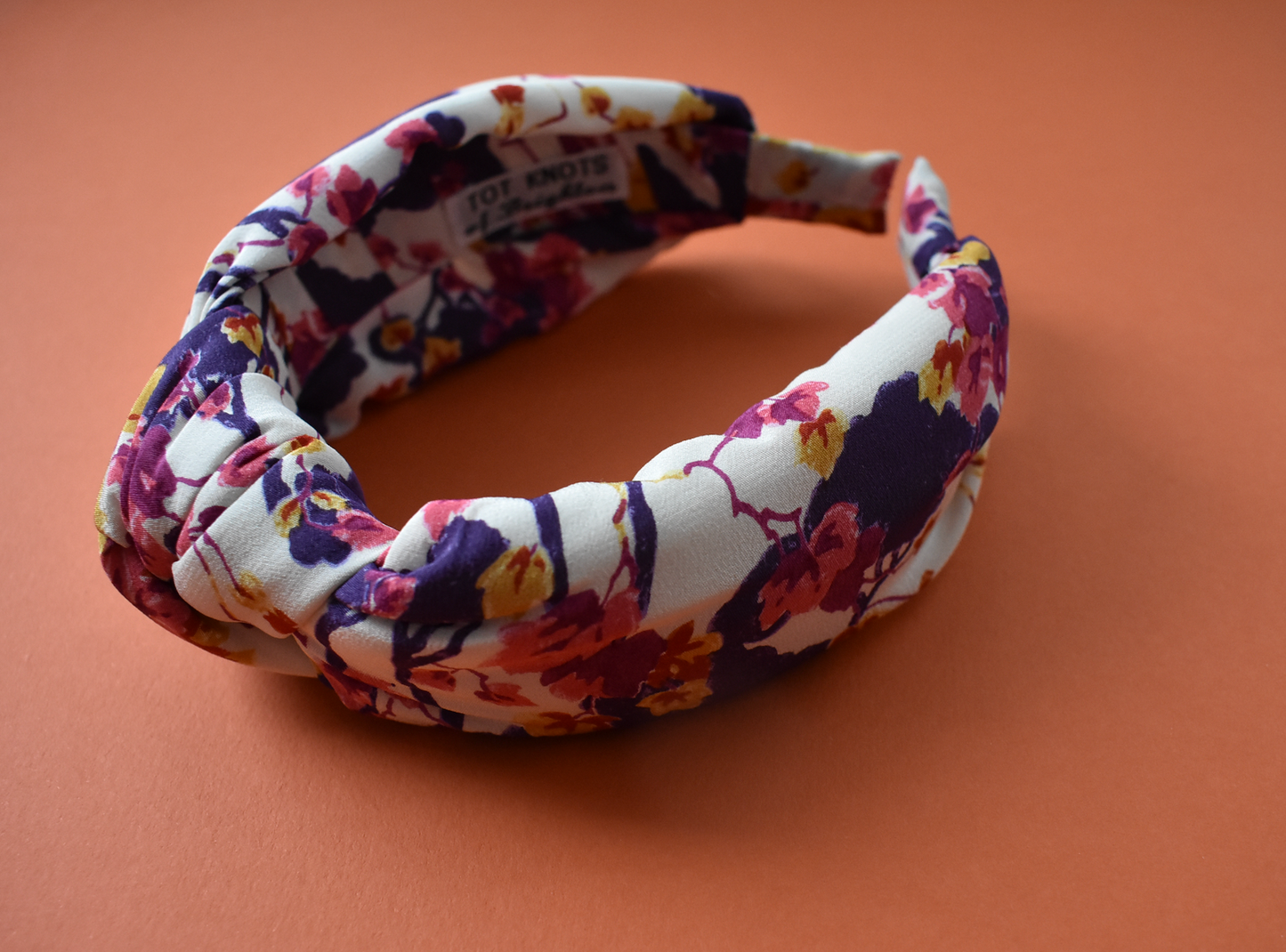 Luxury Silk Knot Alice band - Liberty of London Artist Ombrellino printed silk