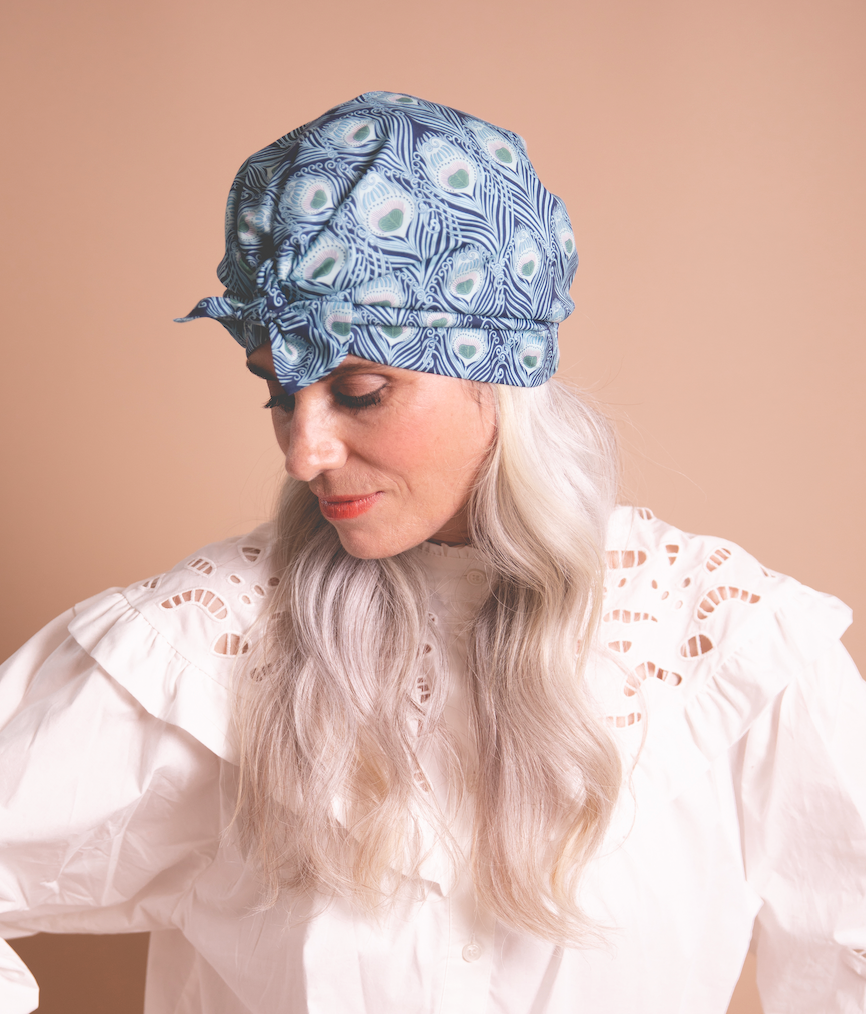 Ladies Turban Hat - Liberty of London Caesar Peacock Feather