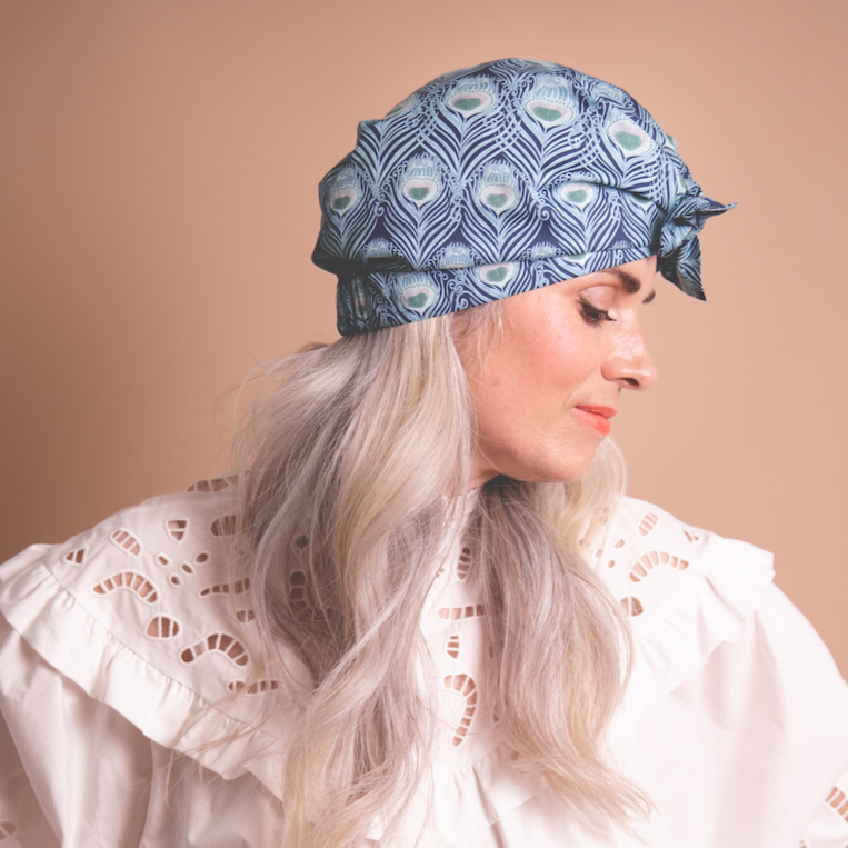 Ladies Turban Hat - Liberty of London Caesar Peacock Feather