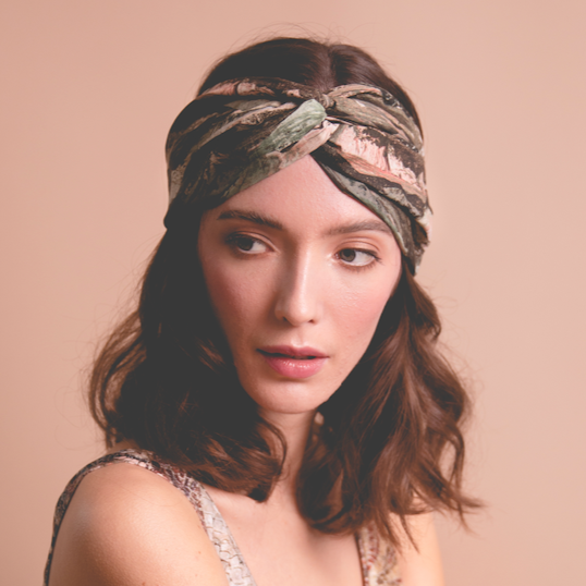 Twisted Turban Headband - Liberty of London Pink Manning / Coast