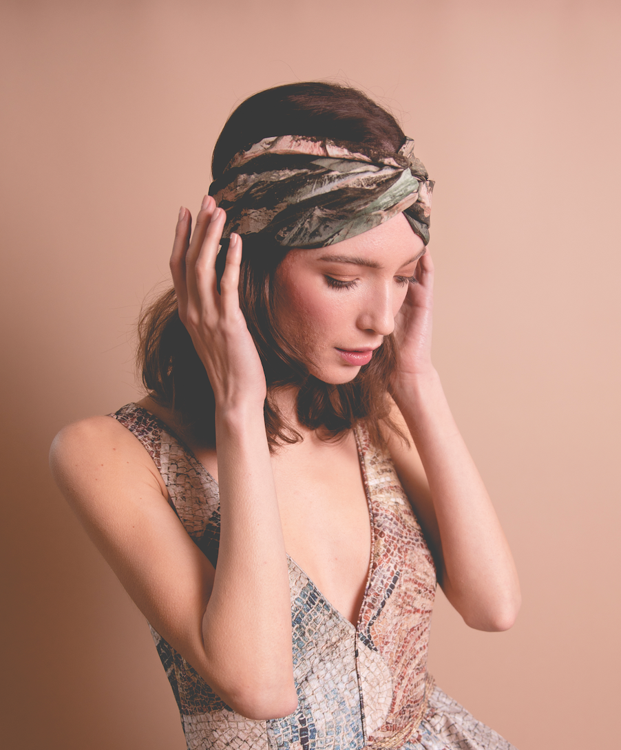 Twisted Turban Headband - Liberty of London Pink Manning / Coast