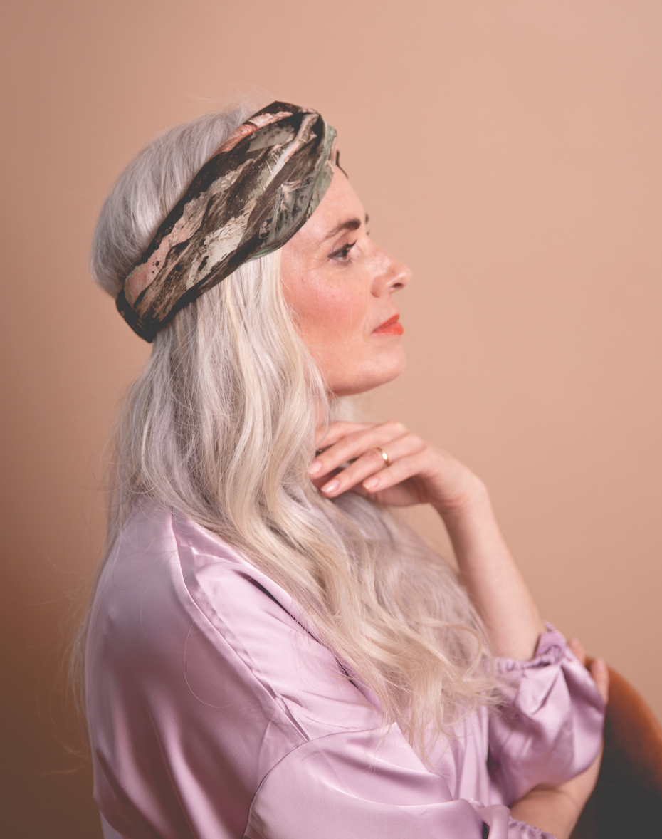 Twisted Turban Headband - Liberty of London Pink Manning / Coast