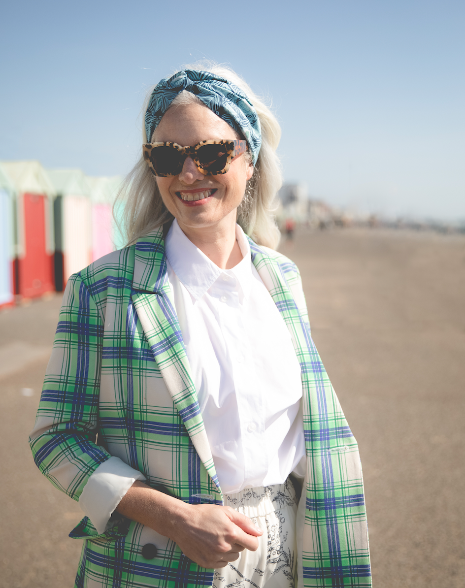 Ladies Twisted Turban Headband - Liberty of London Caesar Peacock Feather