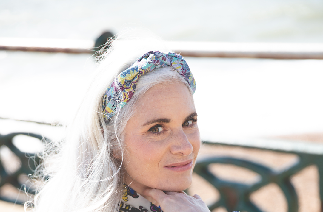 Ladies Knot Alice headband - Liberty of London Summer Blue Eban