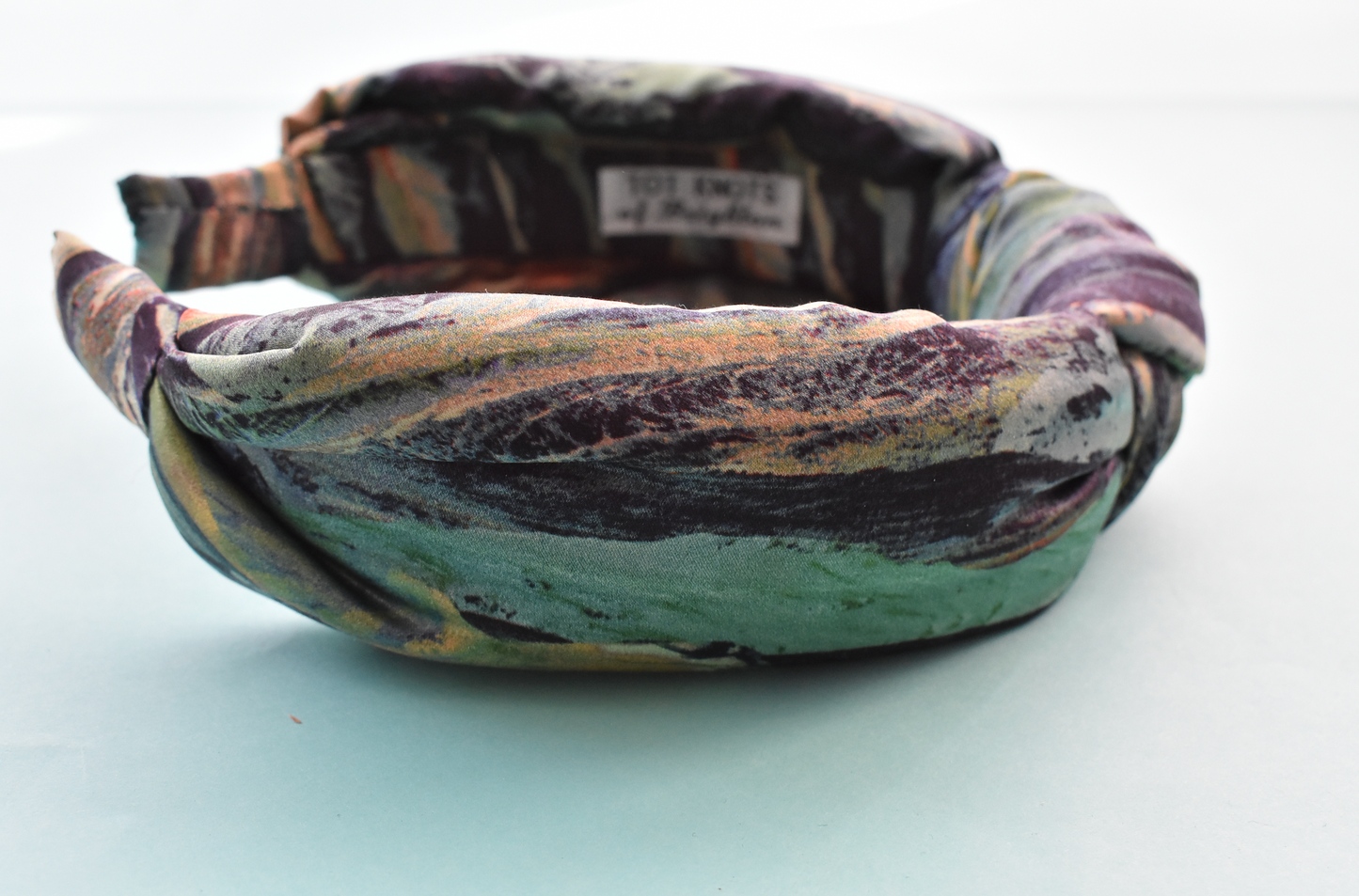 Luxury Silk Knot Alice band - Liberty of London Artist Manning Green printed silk