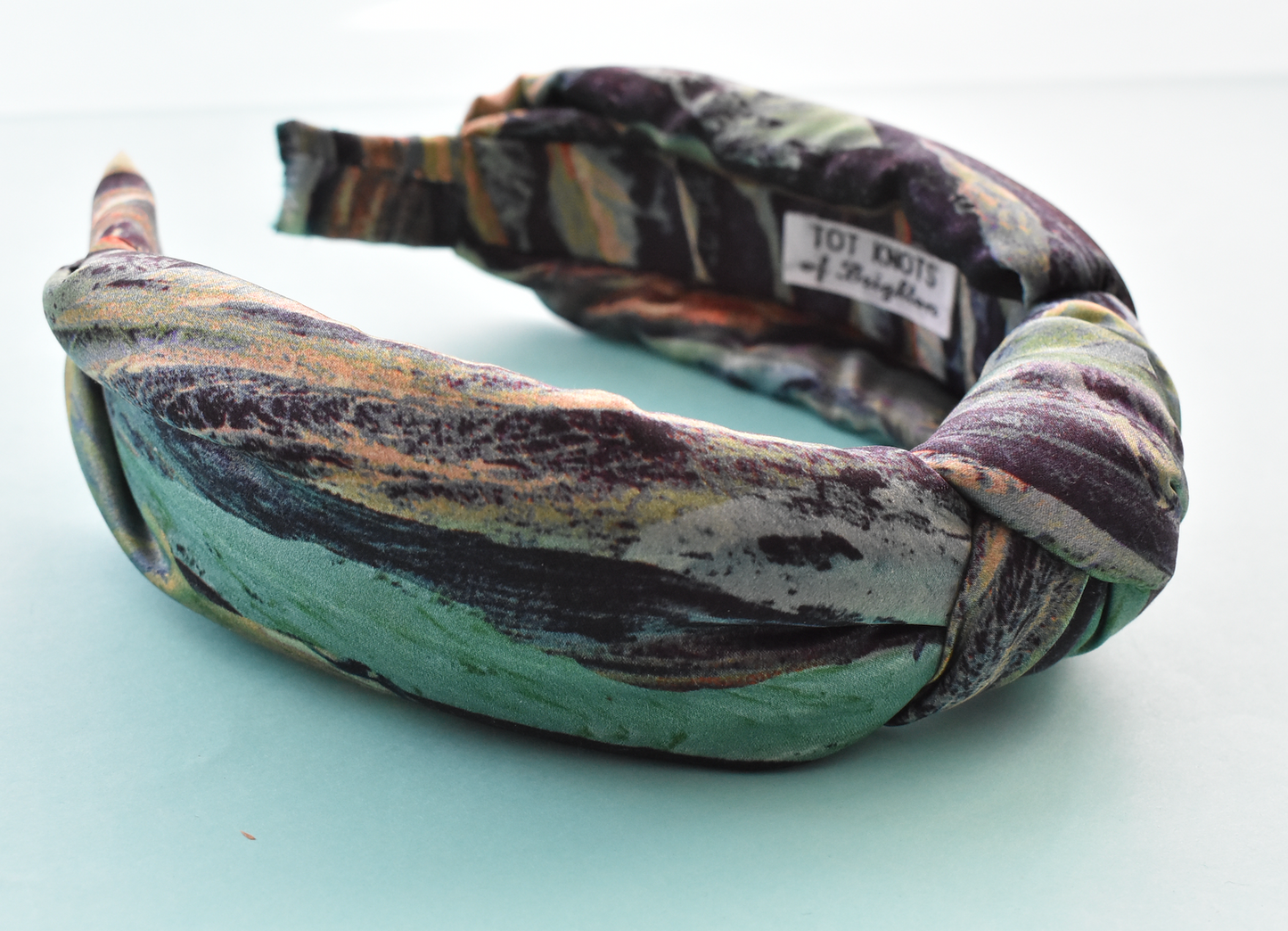 Luxury Silk Knot Alice band - Liberty of London Artist Manning Green printed silk
