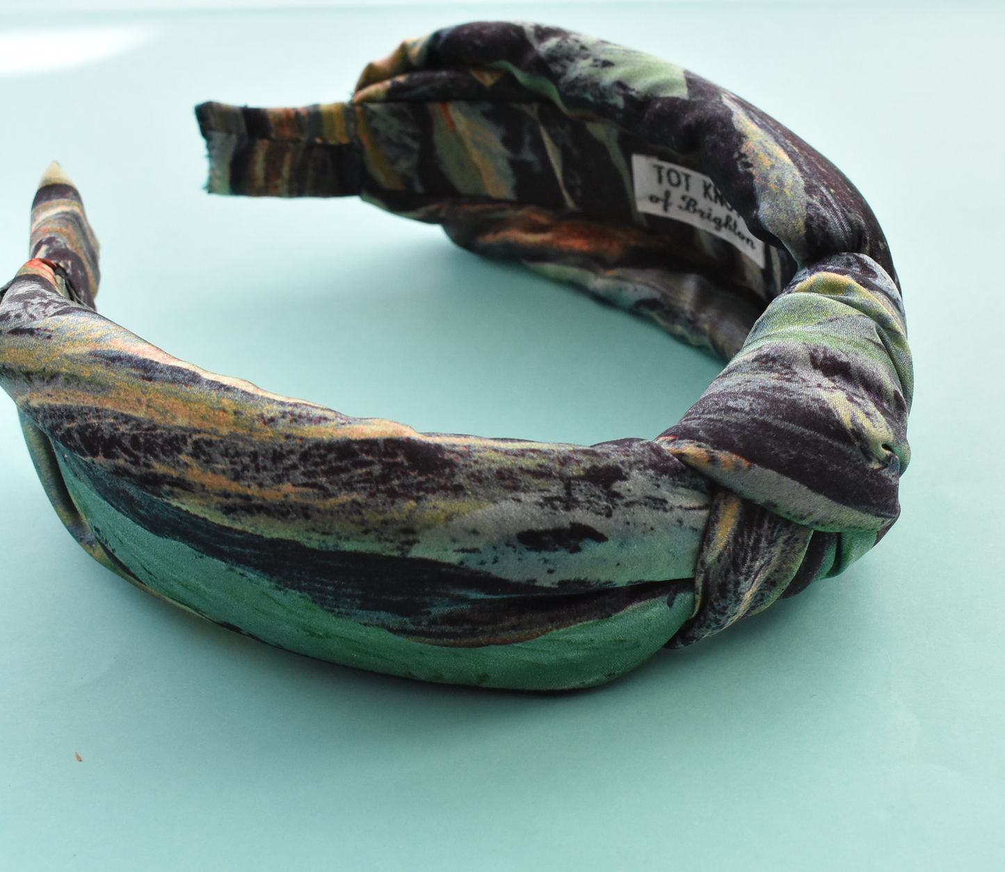 Luxury Silk Knot Alice band - Liberty of London Artist Manning Green printed silk