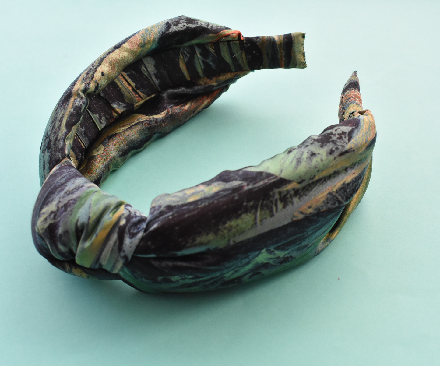 Luxury Silk Knot Alice band - Liberty of London Artist Manning Green printed silk