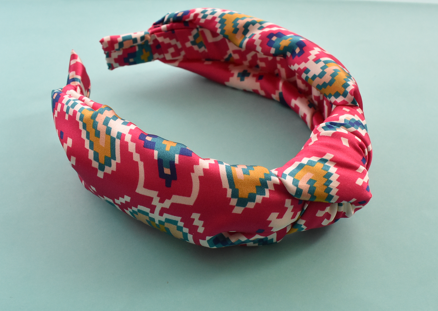 Luxury Silk Knot Alice band - Liberty of London Artist Tapestry Hearts Silk Satin - Silk & Lawn