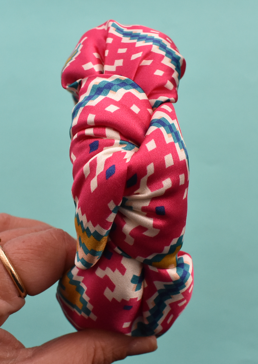 Luxury Silk Knot Alice band - Liberty of London Artist Tapestry Hearts Silk Satin