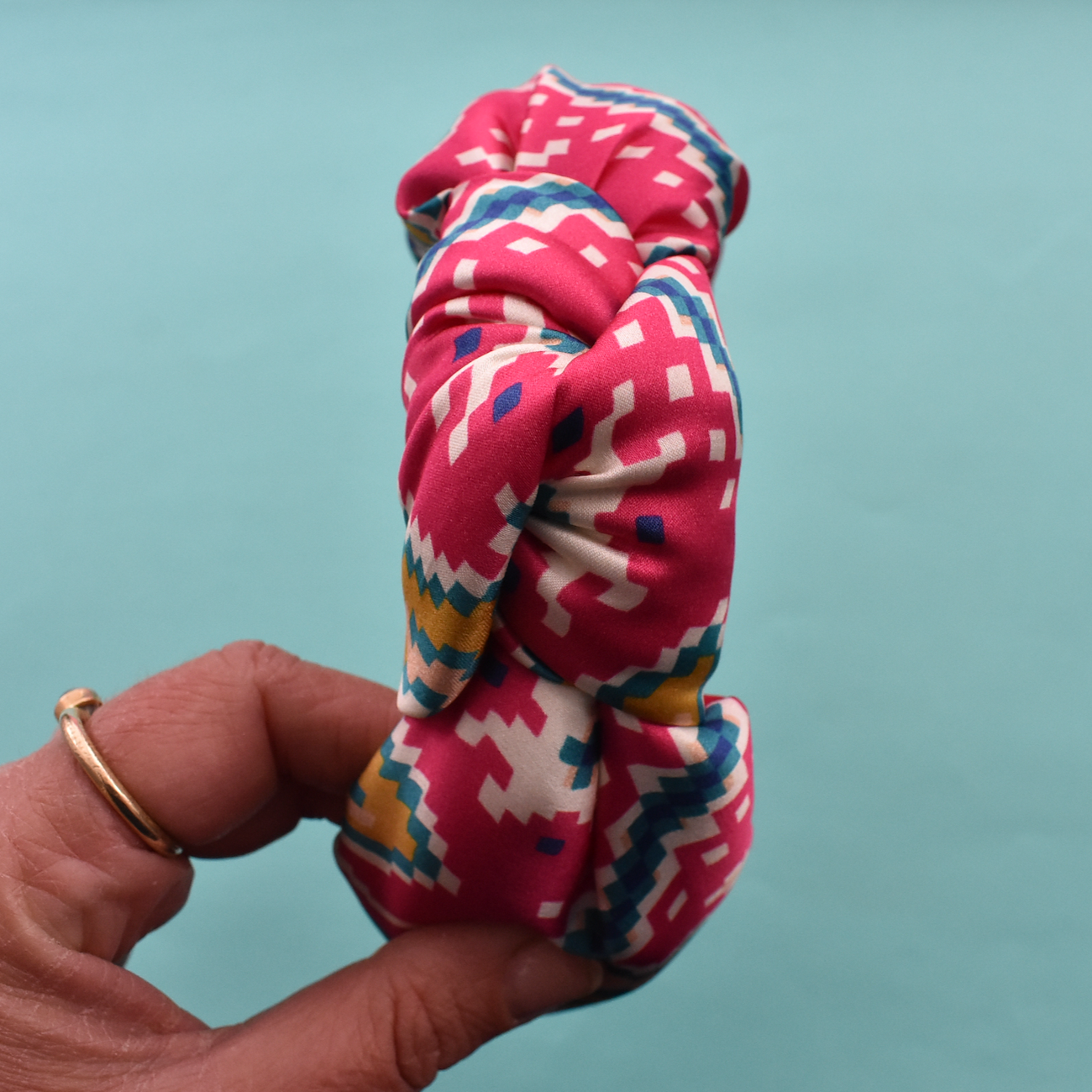 Luxury Silk Knot Alice band - Liberty of London Artist Tapestry Hearts Silk Satin