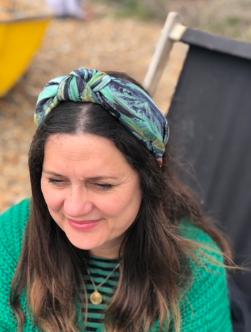 Luxury Silk Knot Alice band - Liberty of London Artist Manning Green printed silk