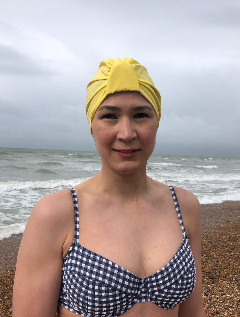 Salty Sea Knot - Swimming Cap Topper - Swim Turban - Yellow