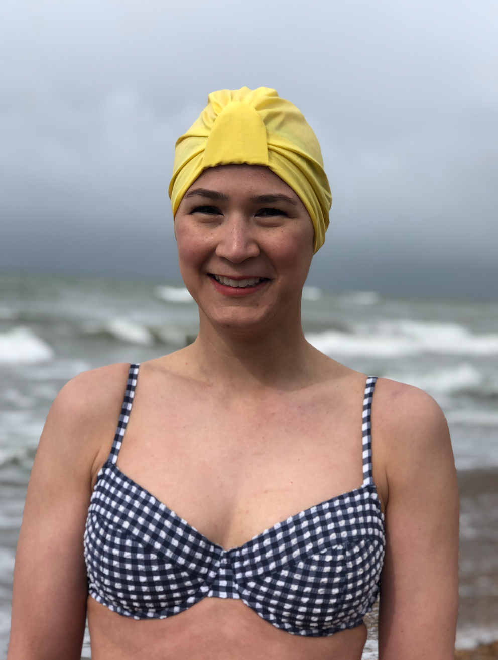 Salty Sea Knot - Swimming Cap Topper - Swim Turban - Yellow