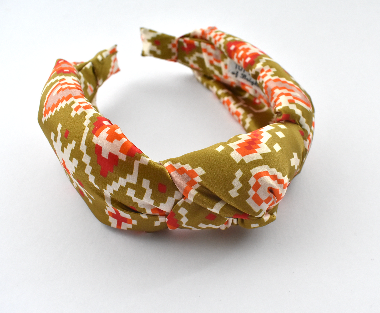 Luxury Silk Knot Alice band - in iconic Liberty Silk Satin Gold Tapestry Hearts