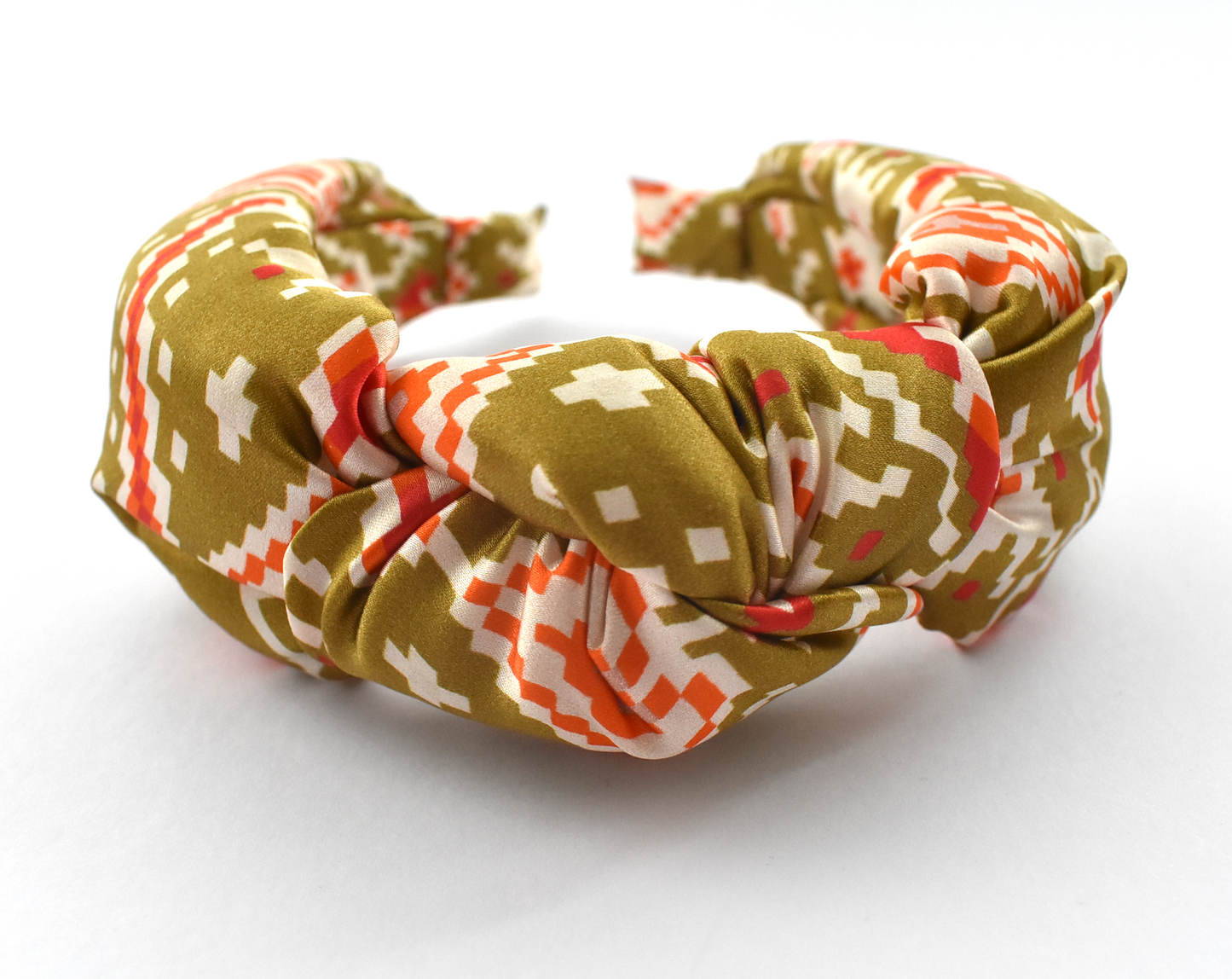 Luxury Silk Knot Alice band - in iconic Liberty Silk Satin Gold Tapestry Hearts