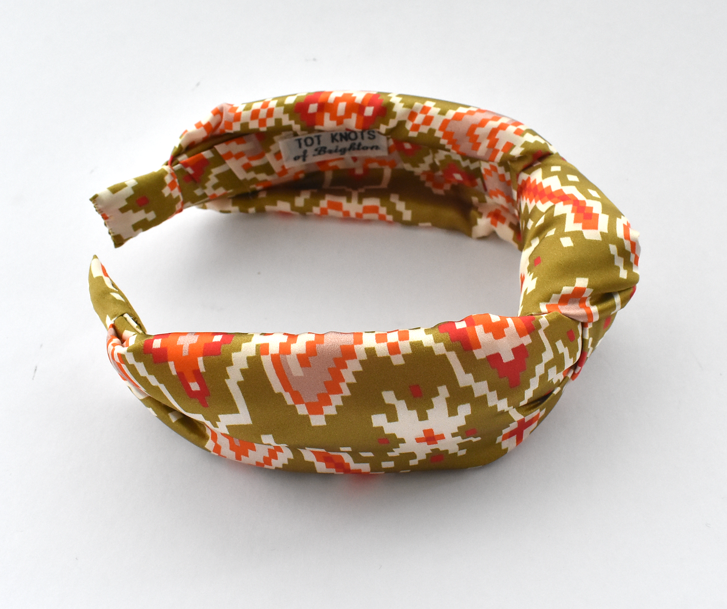 Luxury Silk Knot Alice band - in iconic Liberty Silk Satin Gold Tapestry Hearts
