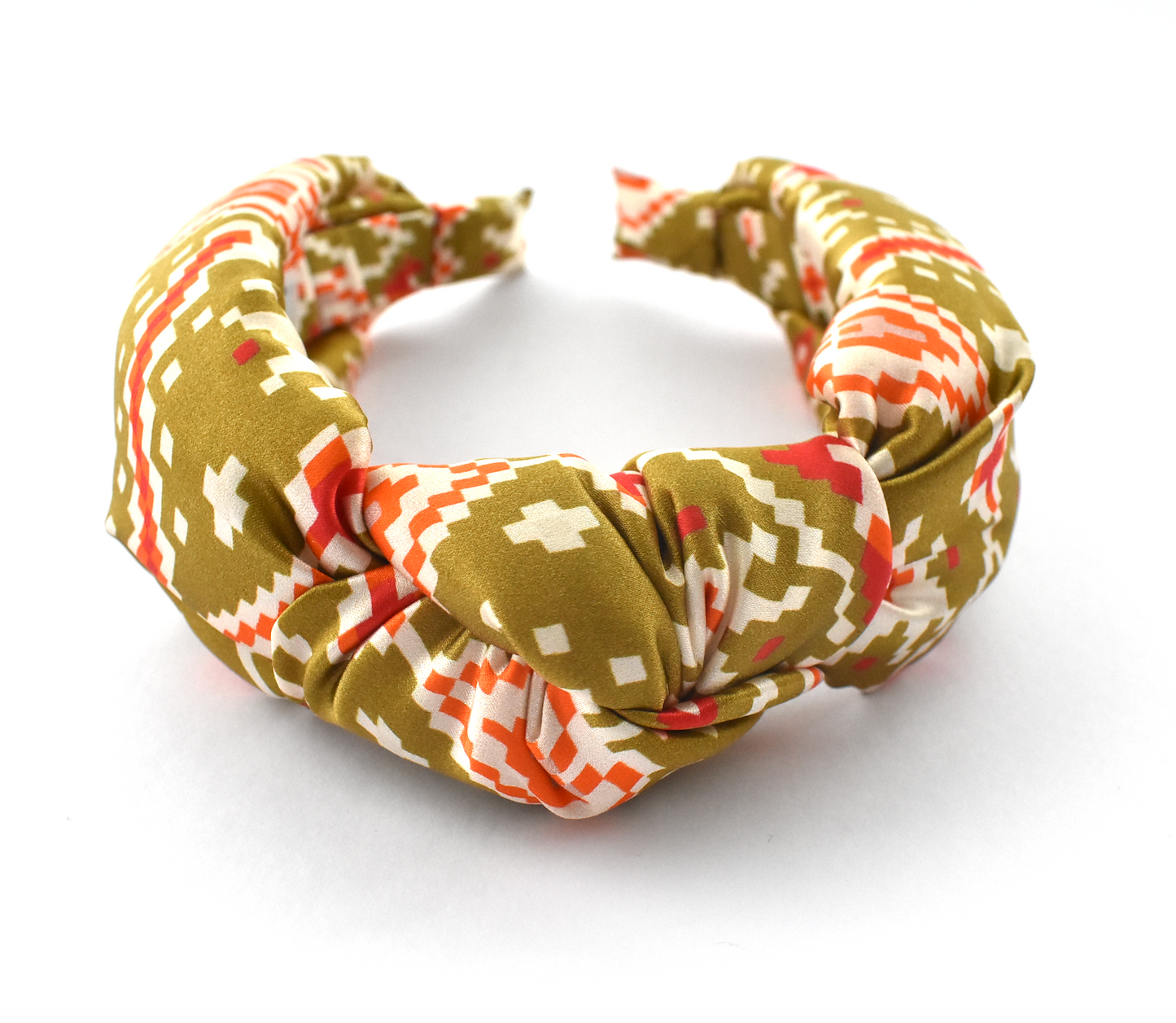 Luxury Silk Knot Alice band - in iconic Liberty Silk Satin Gold Tapestry Hearts