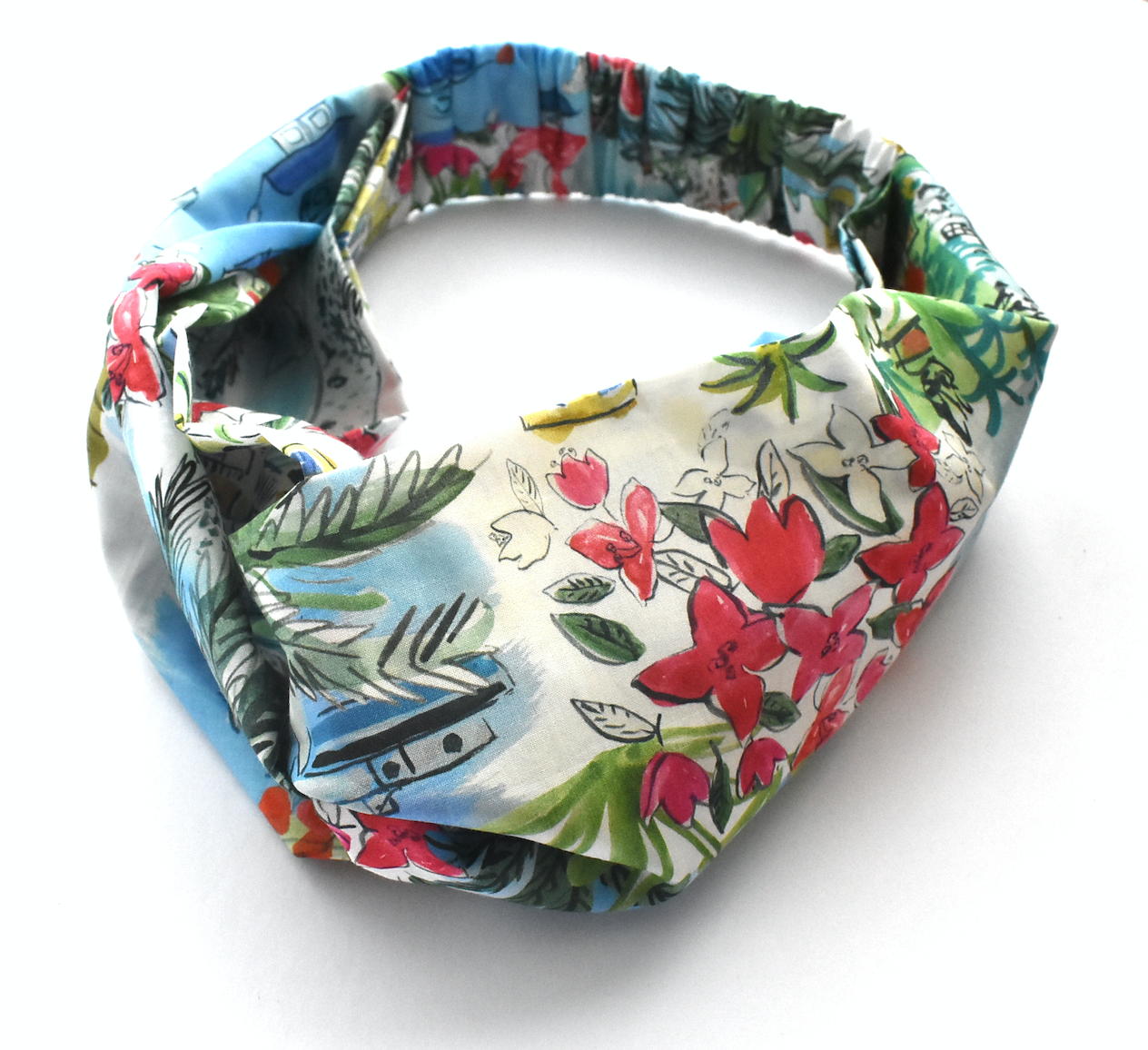 Ladies Twisted Turban Headband - Liberty of London Cape vista