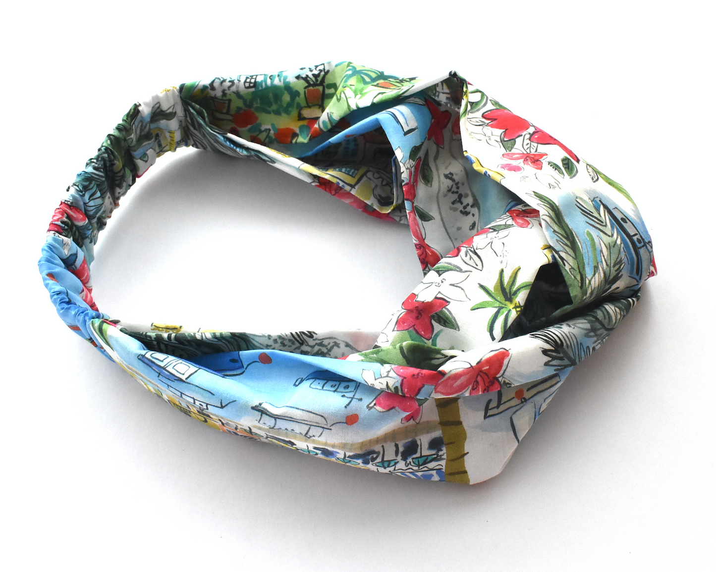 Ladies Twisted Turban Headband - Liberty of London Cape vista