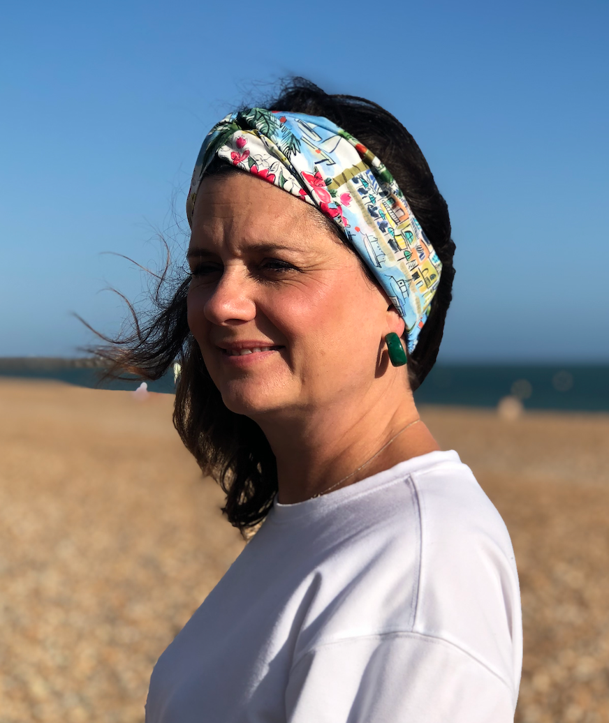 Ladies Twisted Turban Headband - Liberty of London Cape vista