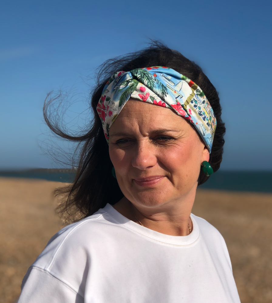 Ladies Twisted Turban Headband - Liberty of London Cape vista