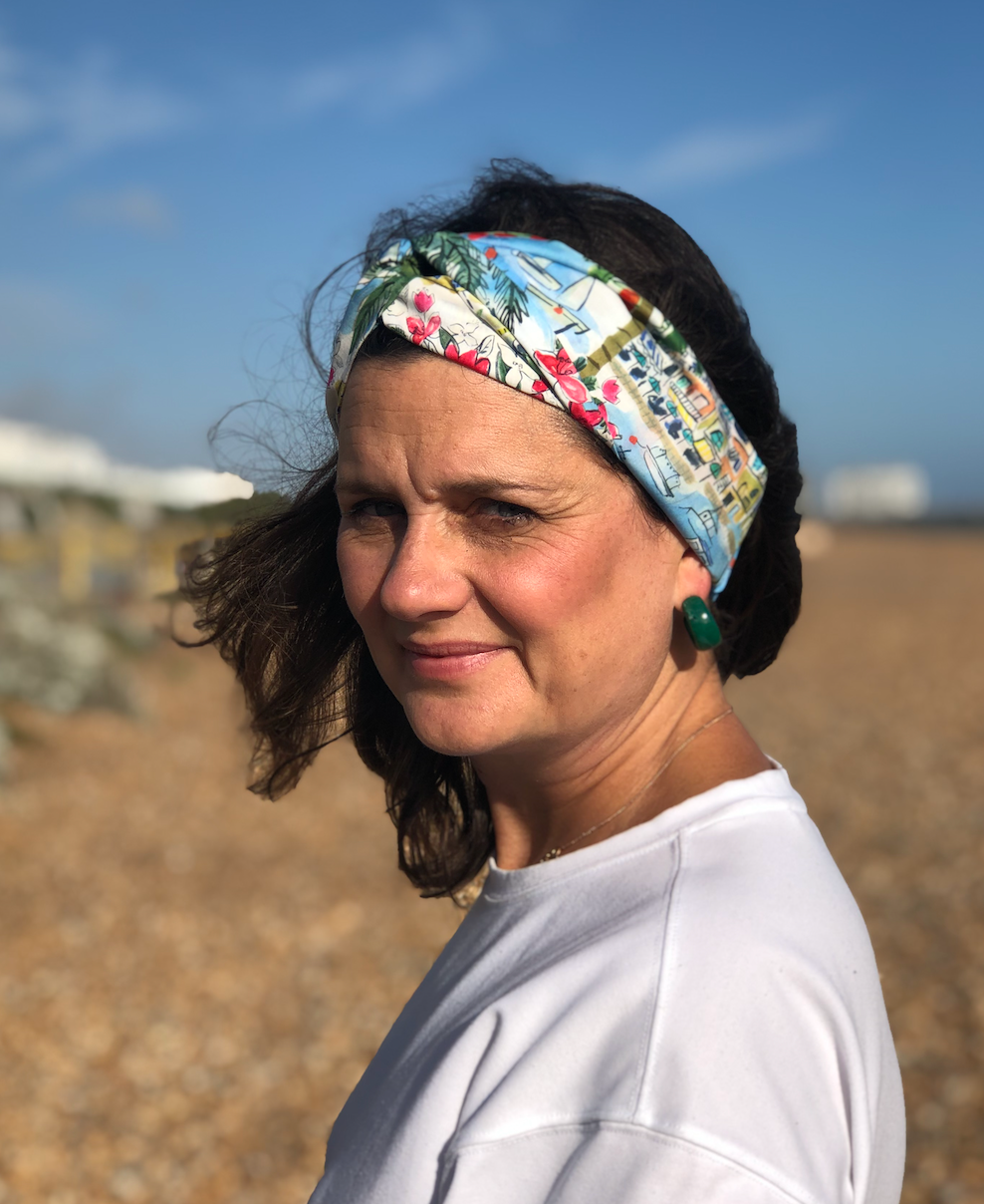 Ladies Twisted Turban Headband - Liberty of London Cape vista