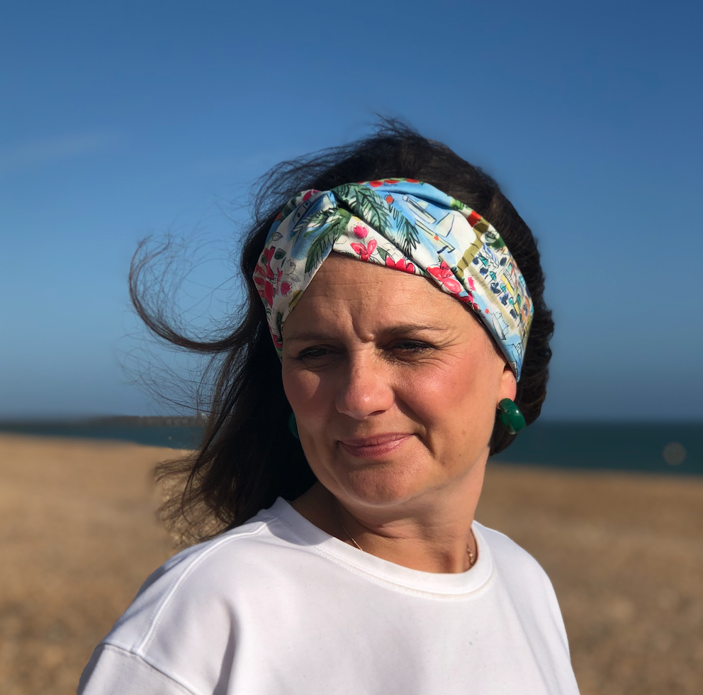 Ladies Twisted Turban Headband - Liberty of London Cape vista