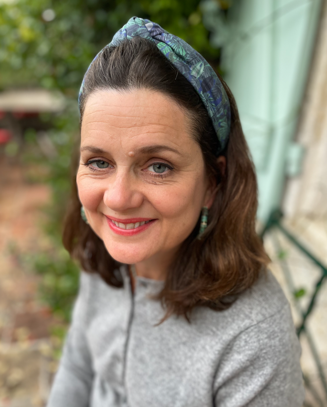 Knot Alice headband - Liberty of London Chaparrel - Navy and Green Fern Print