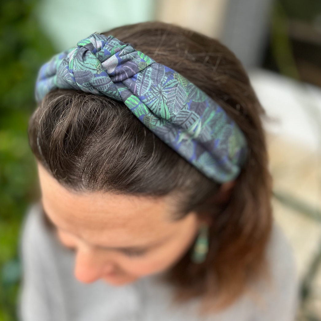 Knot Alice headband - Liberty of London Chaparrel - Navy and Green Fern Print
