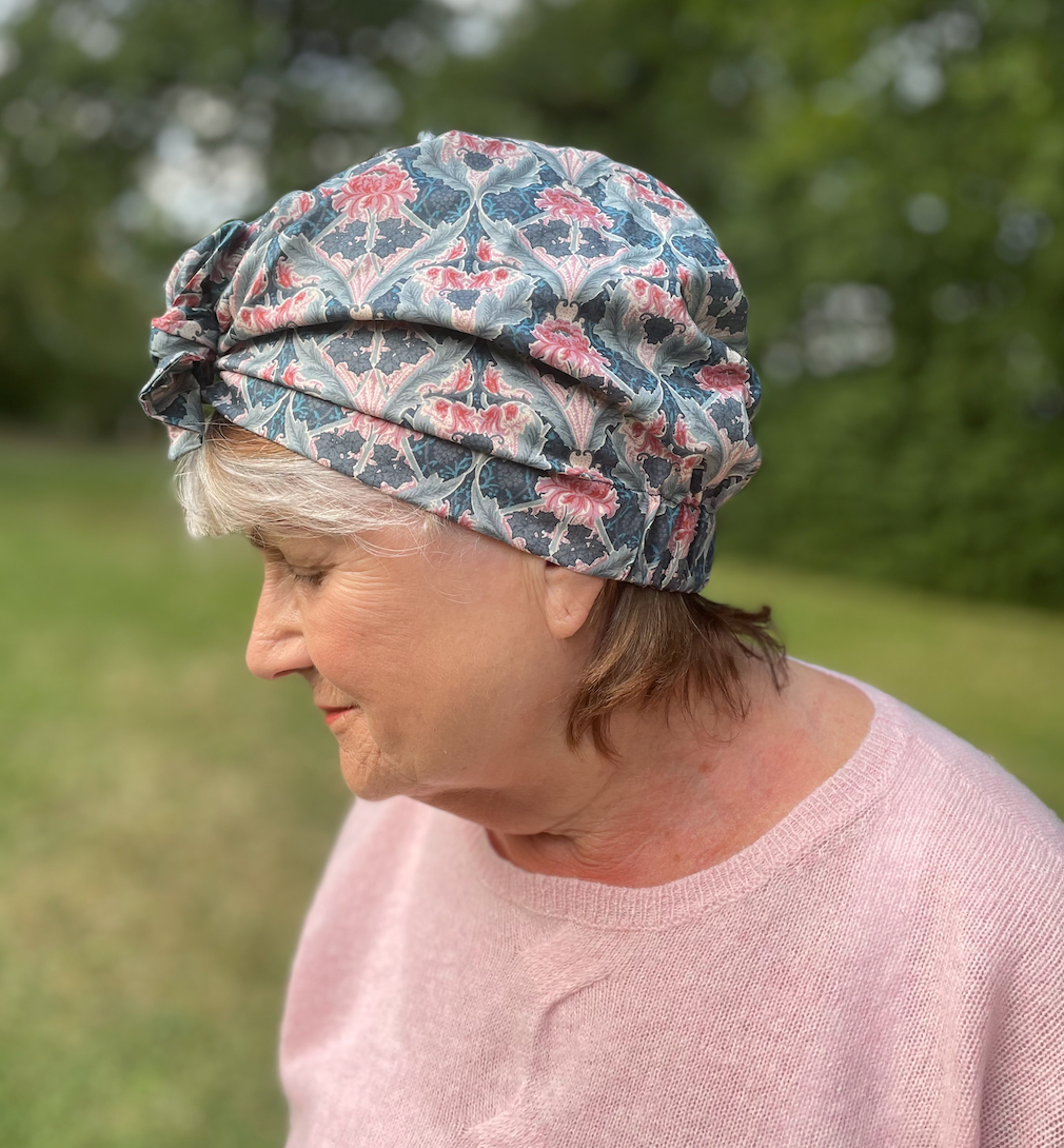 Ladies Turban Hat - vintage Liberty of London Peonie print