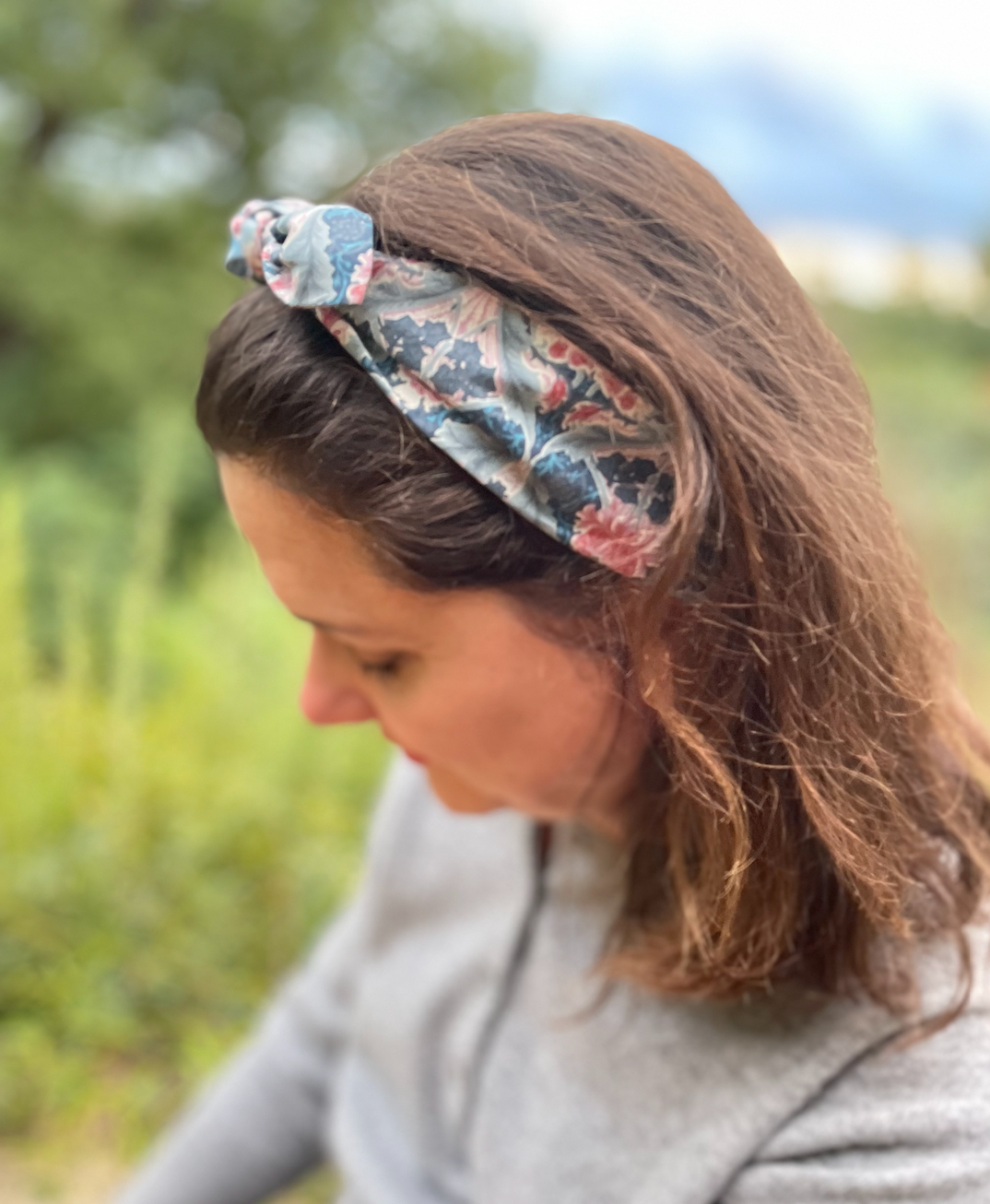 Ladies Knot Tie hairband - Vintage Liberty of London Peonie