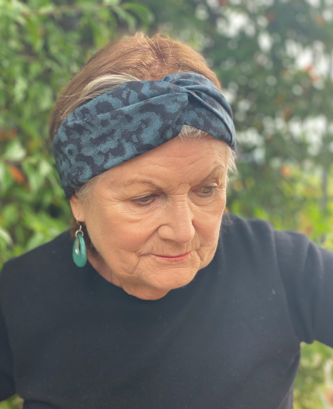 Twisted Turban Headband - Liberty of London Blue Plastic Fantastic - Animal Print