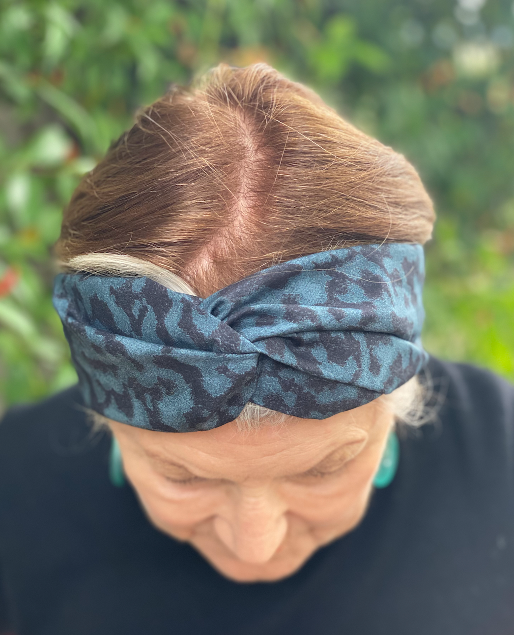 Twisted Turban Headband - Liberty of London Blue Plastic Fantastic - Animal Print