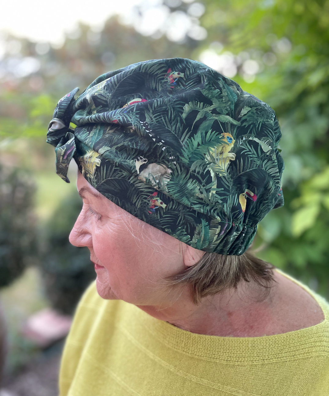 Ladies Turban Hat - Liberty of London Tou-Can Hide - Jungle Animal Print