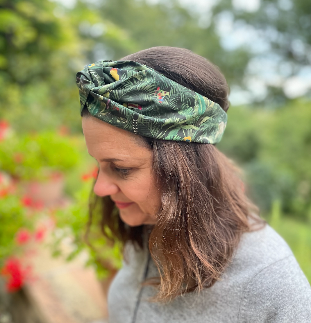 Twisted Turban Headband - Liberty of London Tou-Can Hide - Jungle Animals