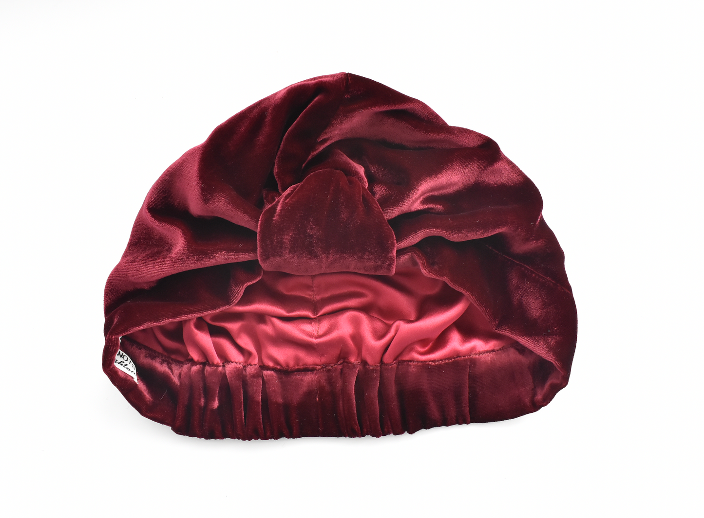 Luxury silk-velvet Turban & Head wrap -  Ruby and ox blood red