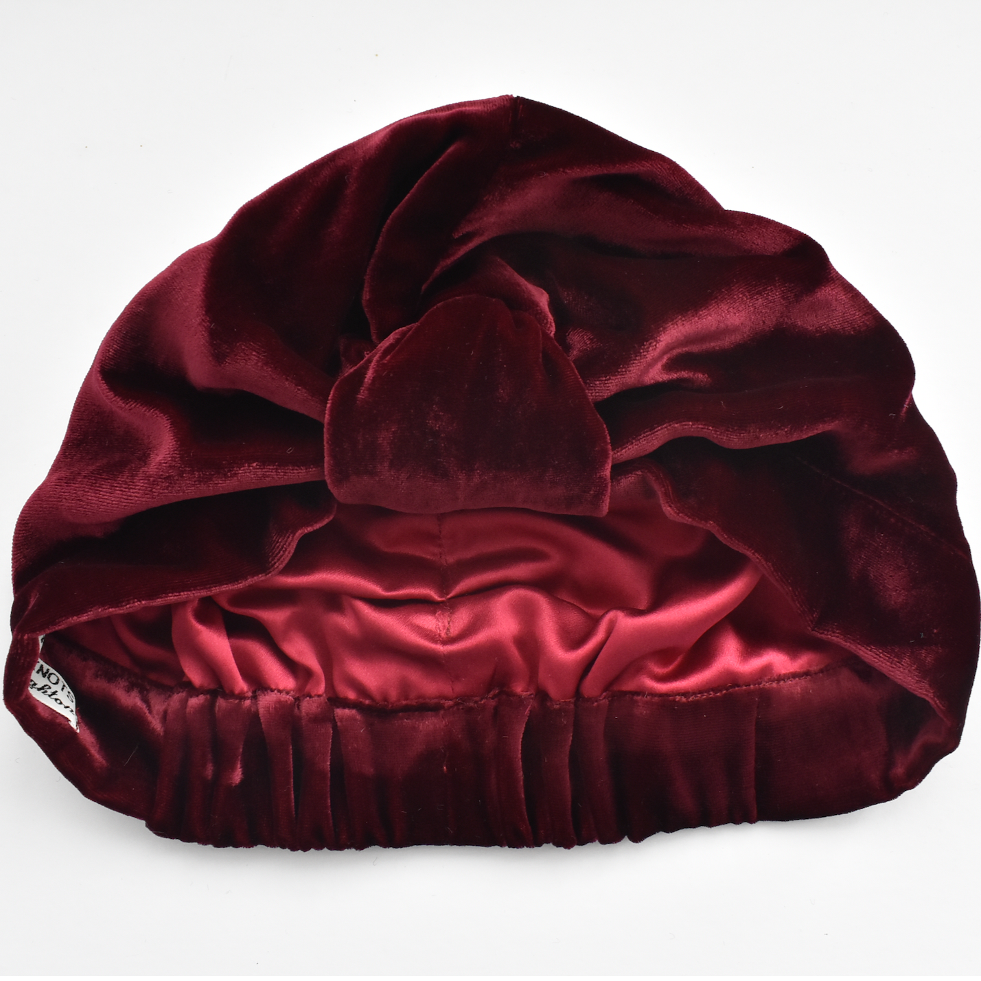 Luxury silk-velvet Turban & Head wrap -  Ruby and ox blood red