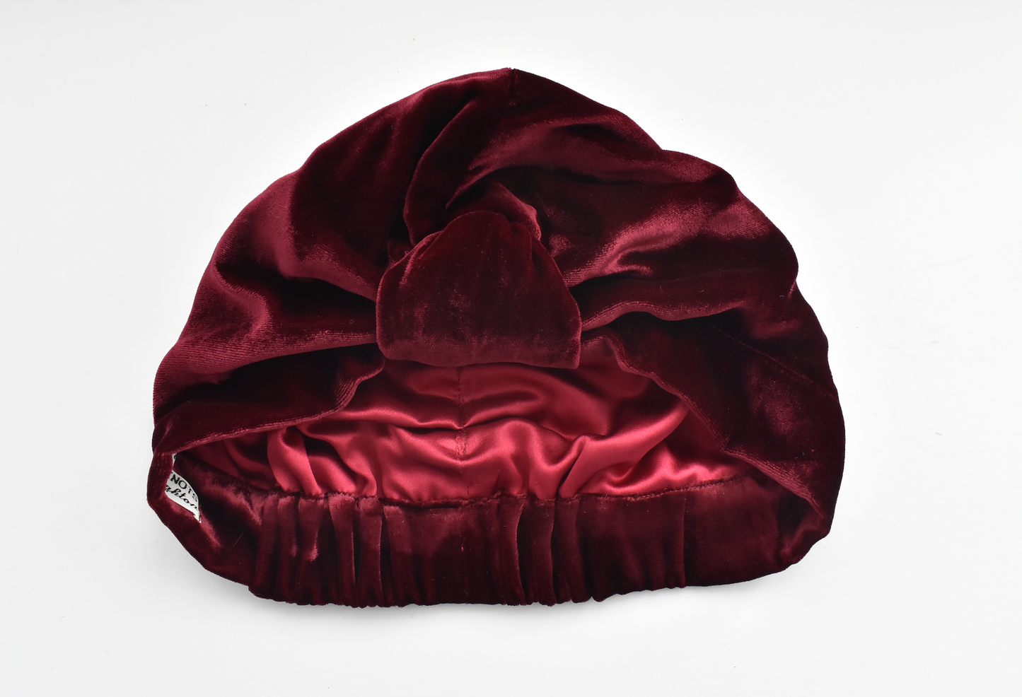 Luxury silk-velvet Turban & Head wrap -  Ruby and ox blood red