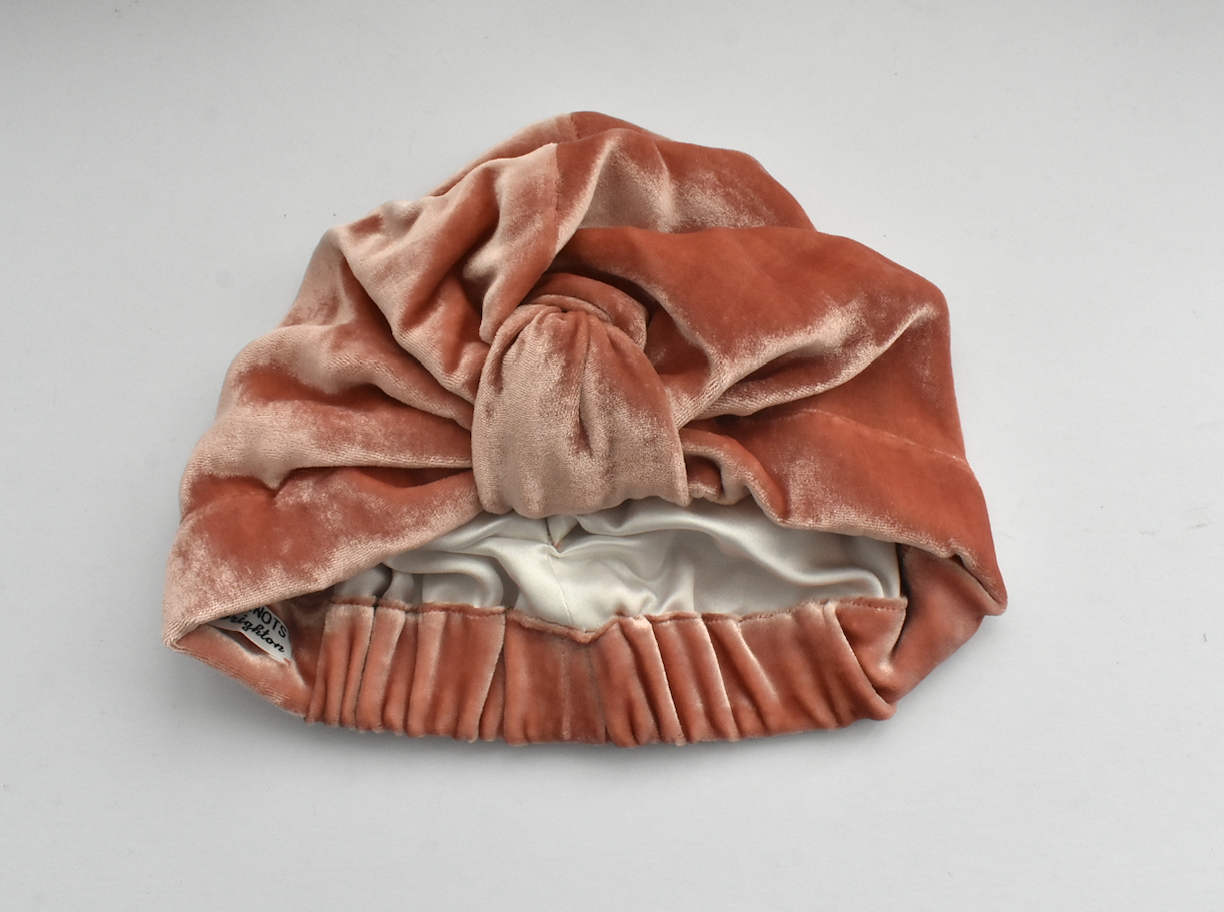 Luxury silk-velvet Turban & Head wrap - Dusty Pink