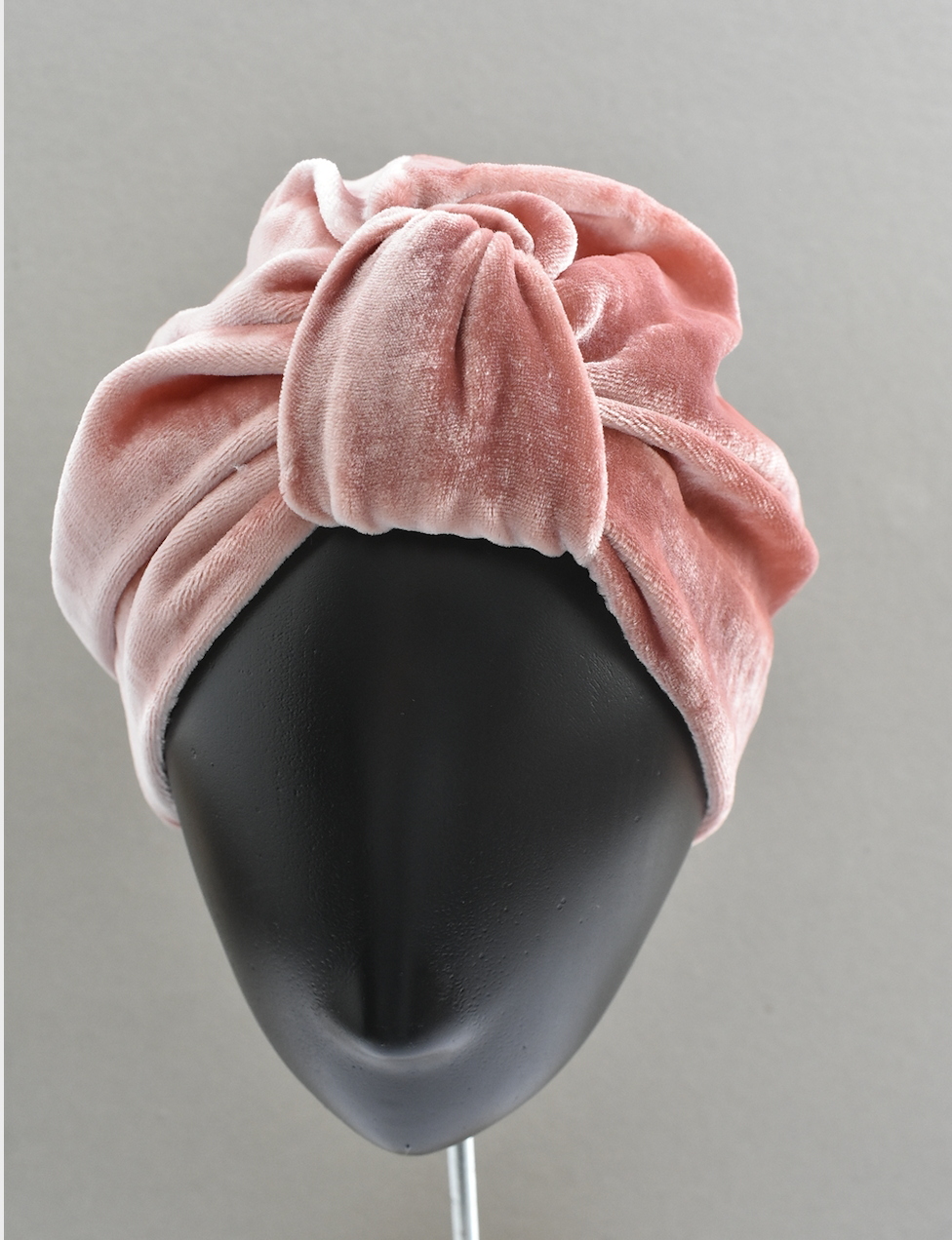 Luxury silk-velvet Turban & Head wrap - Dusty Pink