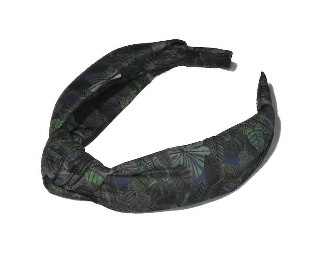 Kids Knot Alice band - Liberty of London Chaparrel - Navy and Green Fern Print