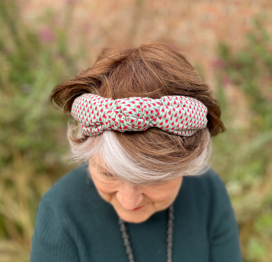 Ladies Knot Alice band - in Vintage Ditsy Bell Liberty of London Christmas print