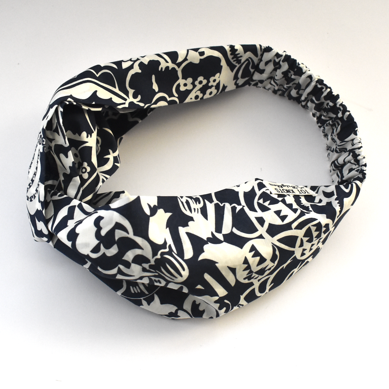 Twisted Turban Headband - Liberty of London Navy and White Gatsby Monochrome print