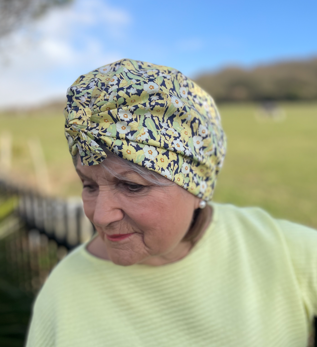 Ladies Turban Hat - Liberty of London Primrose print
