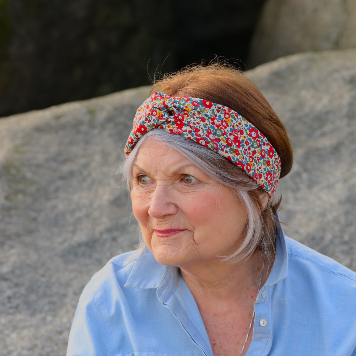Twisted Turban Headband - Red Betsy Ann Liberty of London print